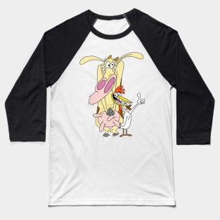 Cow and Chicken Baseball T-Shirt